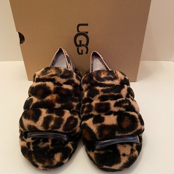 UGG Fluff Yeah Butterscotch Panther Print Slipper - Picture 2 of 6